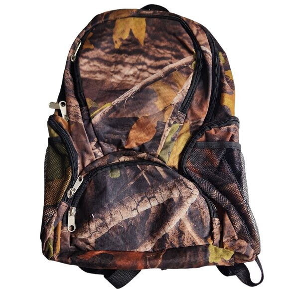Multicolor Green Brown Padded Camouflage 18X13X8 Backpack - Picture 1 of 8